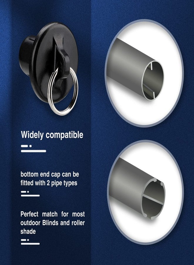 Vasteo Sun Shade Parts End Cap with Ring,Weather Resistance,for Coolaroo Exterior Roller Shade,Outdoor Blinds,Roller Shades(Black,1 Pair) - Image 5